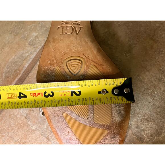 AGL Snakeskin Print Platform Sandals, Strappy, Sz 38, Made in Italy, Leather - Picture 8 of 8